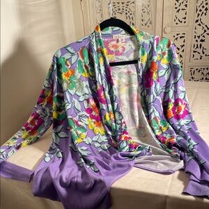 Etro Multicolor Floral long sleeve open front sweater